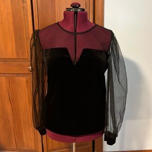 Shein velvet and mesh top